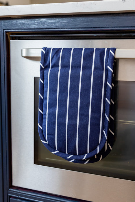 KitchenCraft Blue Butcher's Stripe Double Oven Glove