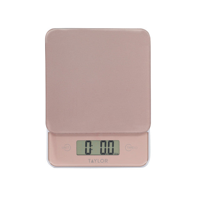 Taylor Digital Slim Kitchen Scale With Rose Gold Glass