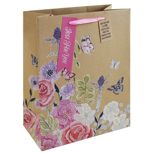 Kraft Summer Butterfly Large Gift Bag
