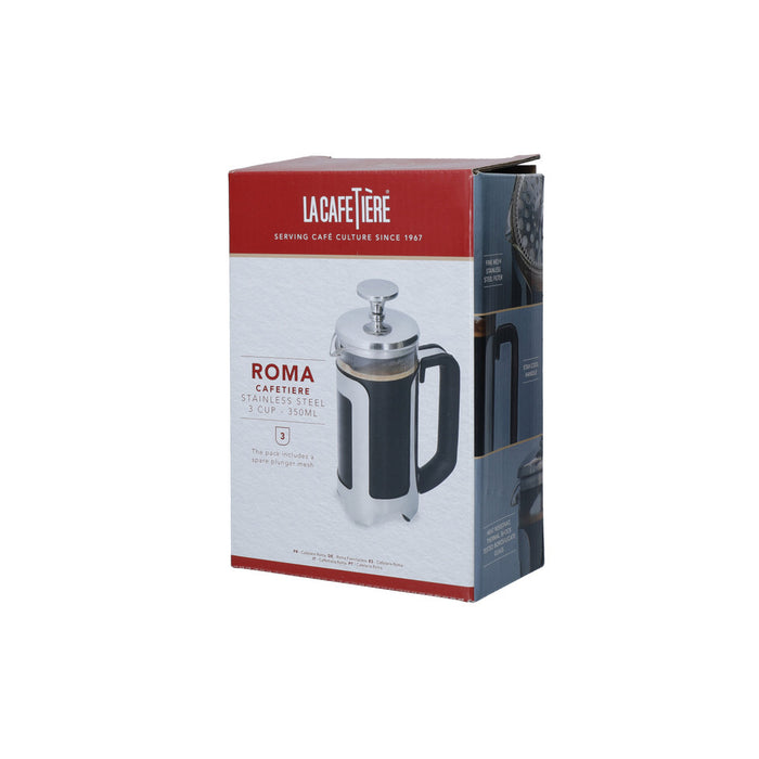 La Cafetière Roma Cafetiere, 3-Cup, Stainless Steel Finish