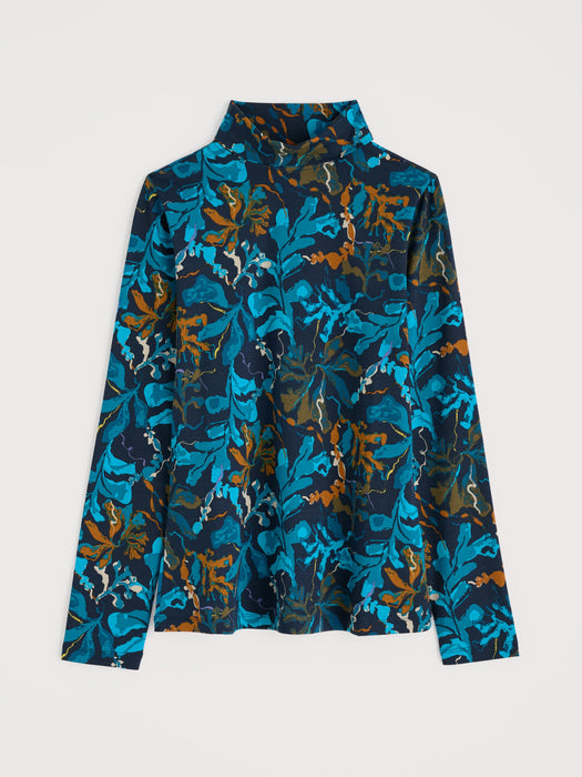 Seasalt Women's Landing Roll Neck Top In Floating Fronds Maritime