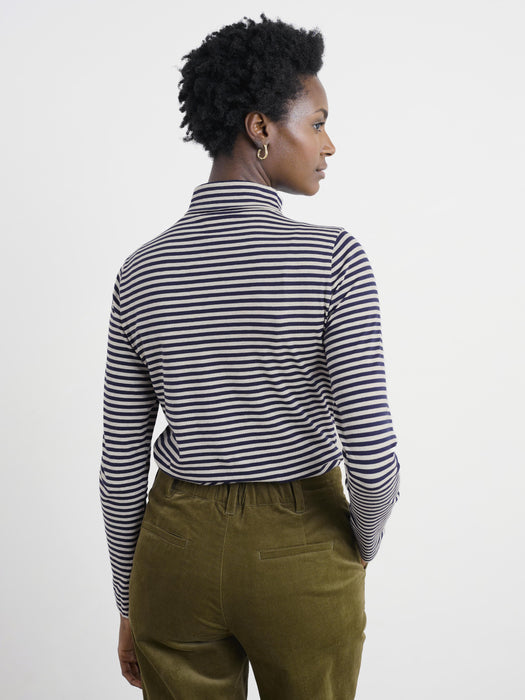 Seasalt Women's Landing Roll Neck Top In Pellitras Hessian Maritime