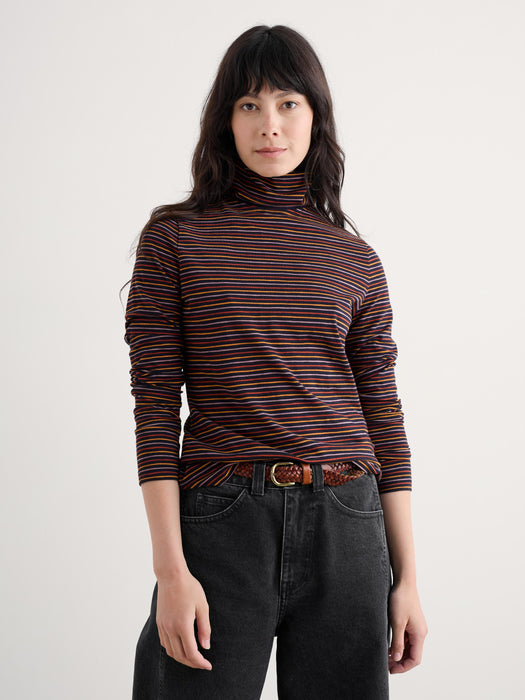 Seasalt Women's Landing Roll Neck Top In Profile Onyx