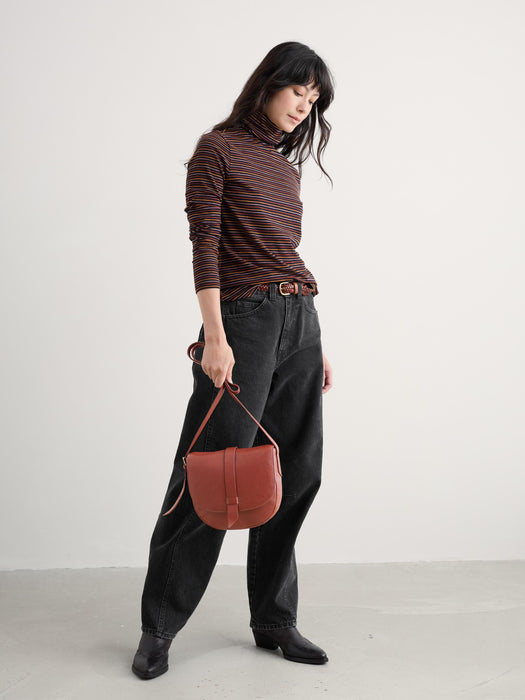 Seasalt Women's Landing Roll Neck Top In Profile Onyx