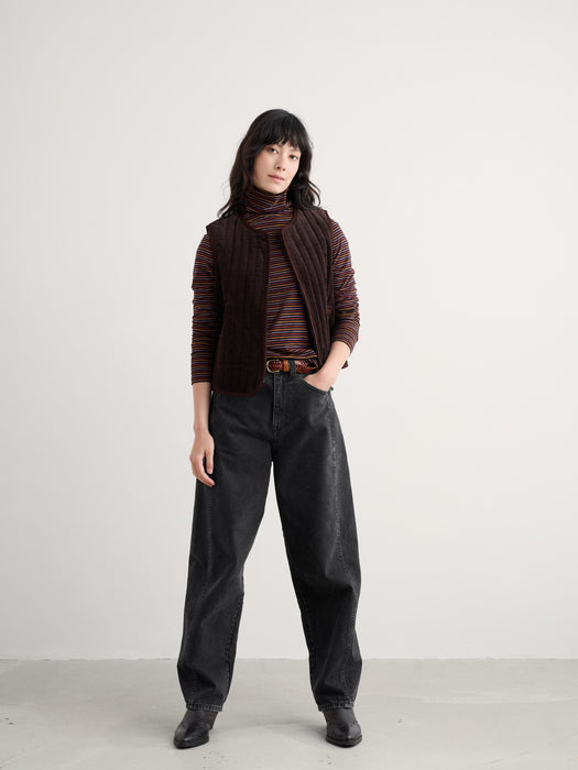 Seasalt Women's Landing Roll Neck Top In Profile Onyx