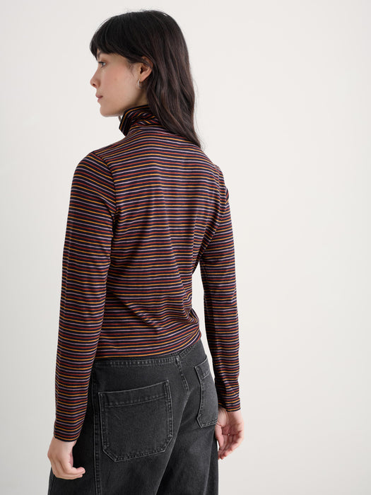 Seasalt Women's Landing Roll Neck Top In Profile Onyx