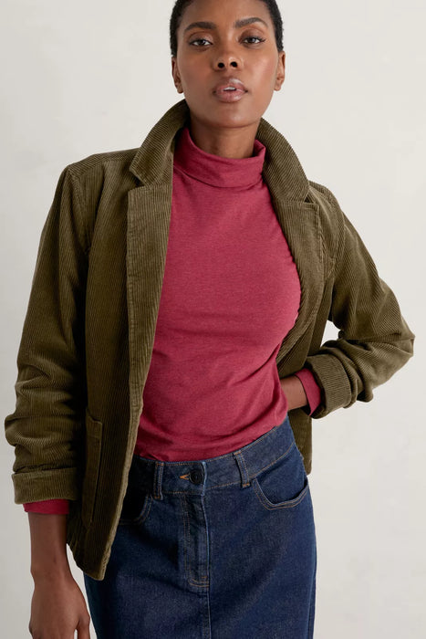 Seasalt Women's Landing Roll Neck Top In Red Sail