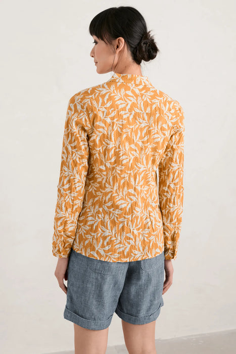 Seasalt Women's Larissa Shirt Smudged Leaves Spice