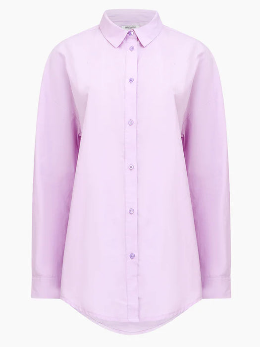 Great Plains Womens Organic Button Down Shirt Lavender