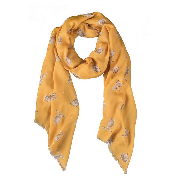 Wrendale Leaping Hare Mustard Scarf