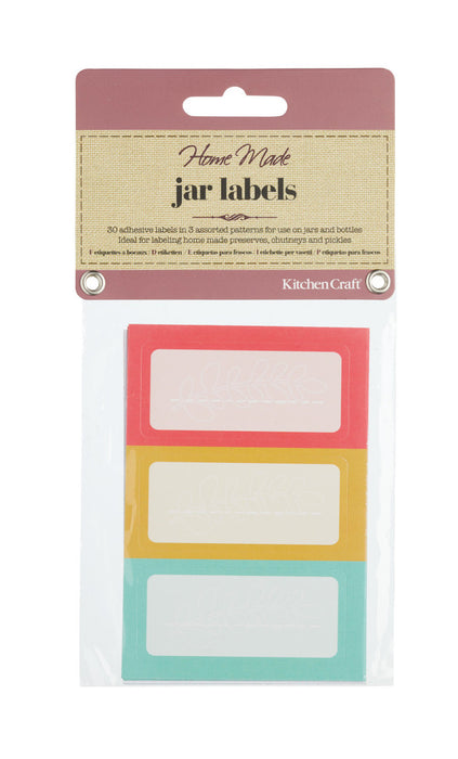 KitchenCraft Home Made Pack of 30 Jam Jar Labels - Brights