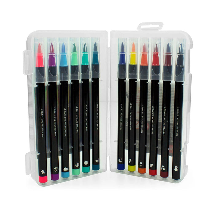 Legami Set of 12 Brush Markers Primary Colours