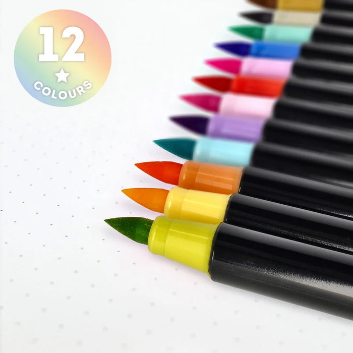 Legami Set of 12 Brush Markers Pastel Colours