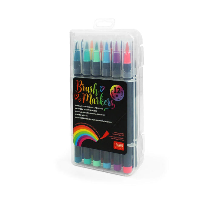 Legami Set of 12 Brush Markers Primary Colours