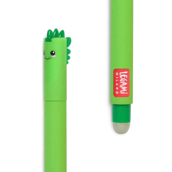 Legami Erasable Green Dinosaur Gel Pen