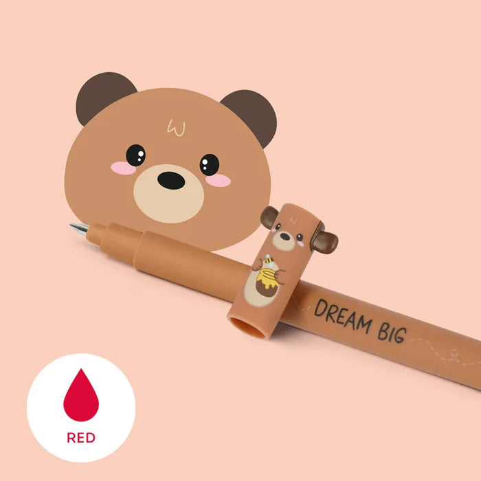 Legami Erasable Red Teddy Bear Gel Pen