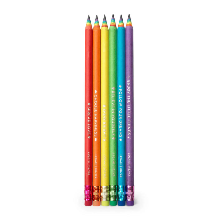 Legami Happiness for Every Day Set Of 6 HB Graphite Pencils