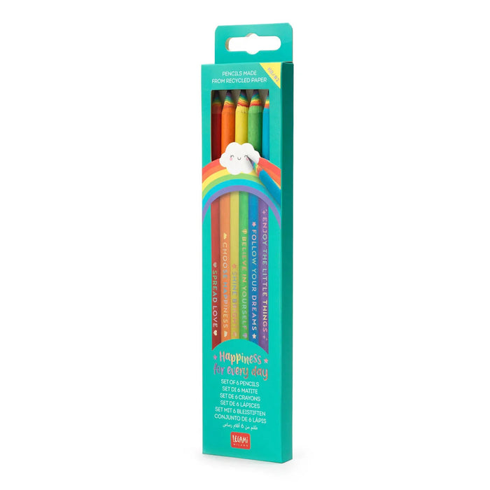 Legami Happiness for Every Day Set Of 6 HB Graphite Pencils
