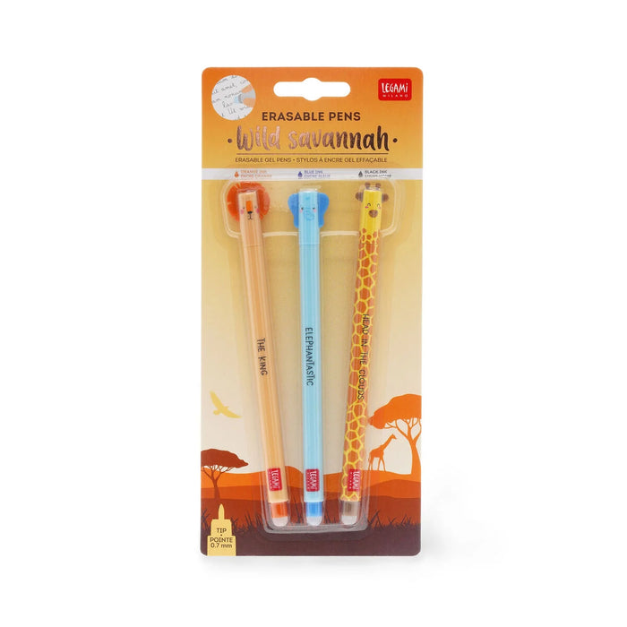 Legami The Savannah Set of 3 Erasable Gel Pens