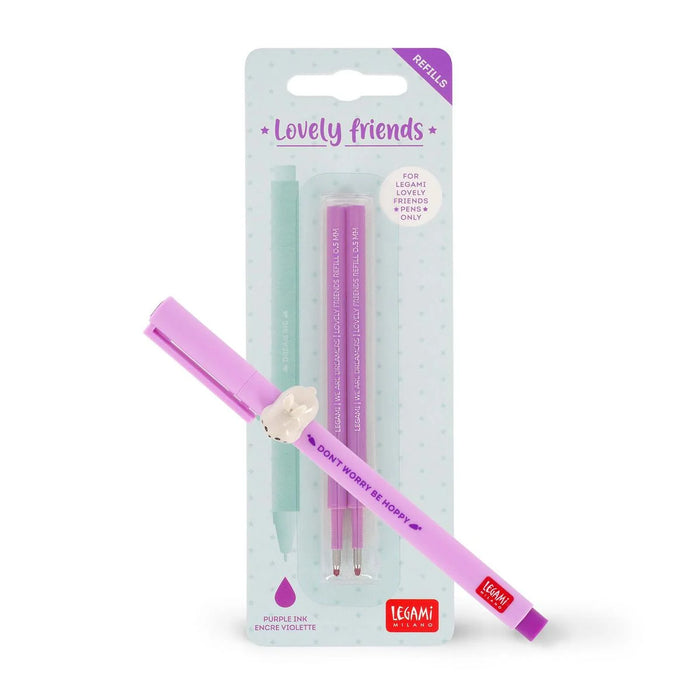 Legami Lovely Bunny Pen Set With Purple Refill