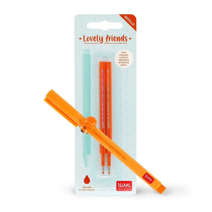 Legami Lovely Tiger Pen Set With Orange Refill