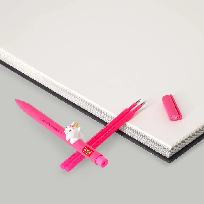 Legami Lovely Unicorn Pen Set With Neon Pink Refill