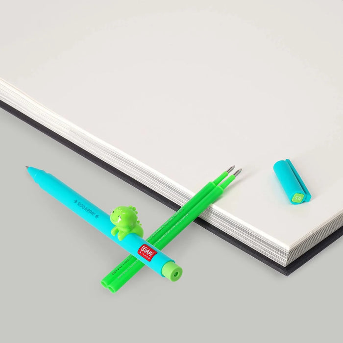 Legami Lovely Dino Pen Set With Neon Green Refill