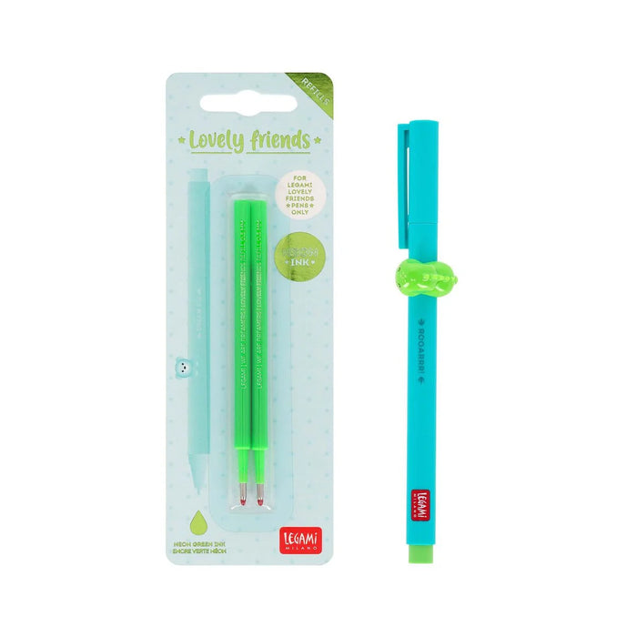 Legami Lovely Dino Pen Set With Neon Green Refill