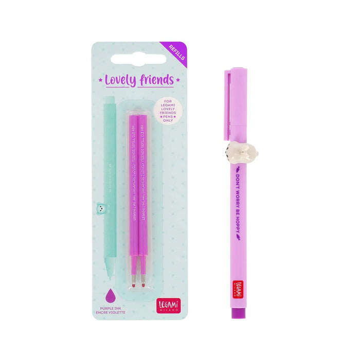 Legami Lovely Bunny Pen Set With Purple Refill