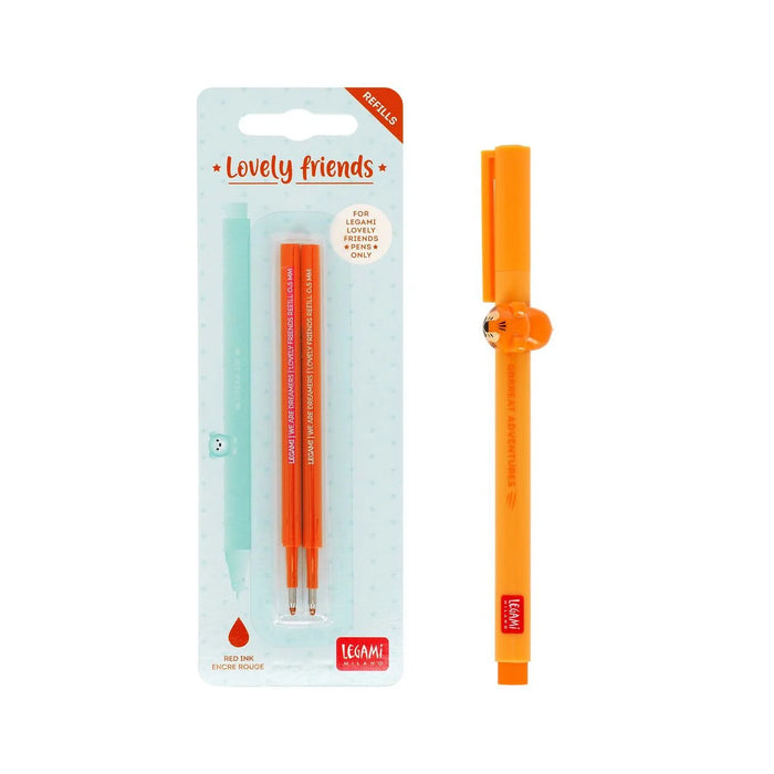 Legami Lovely Tiger Pen Set With Orange Refill