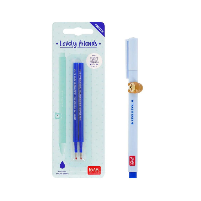 Legami Lovely Sloth Pen Set With Blue Refill