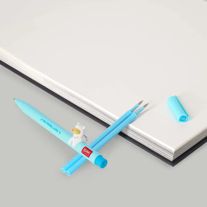 Legami Lovely Llama Pen Set With Sky Blue Refill