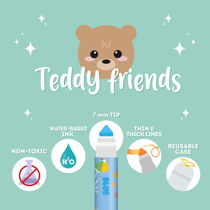 Legami Teddy Friends Set Of 12 Markers