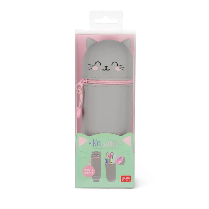 Legami Kawaii 2 in 1 Soft Silicone Cat Pencil Case