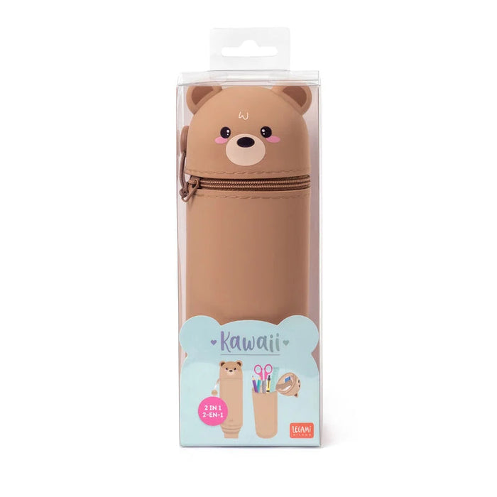 Legami Kawaii 2 in 1 Soft Silicone Bear Pencil Case