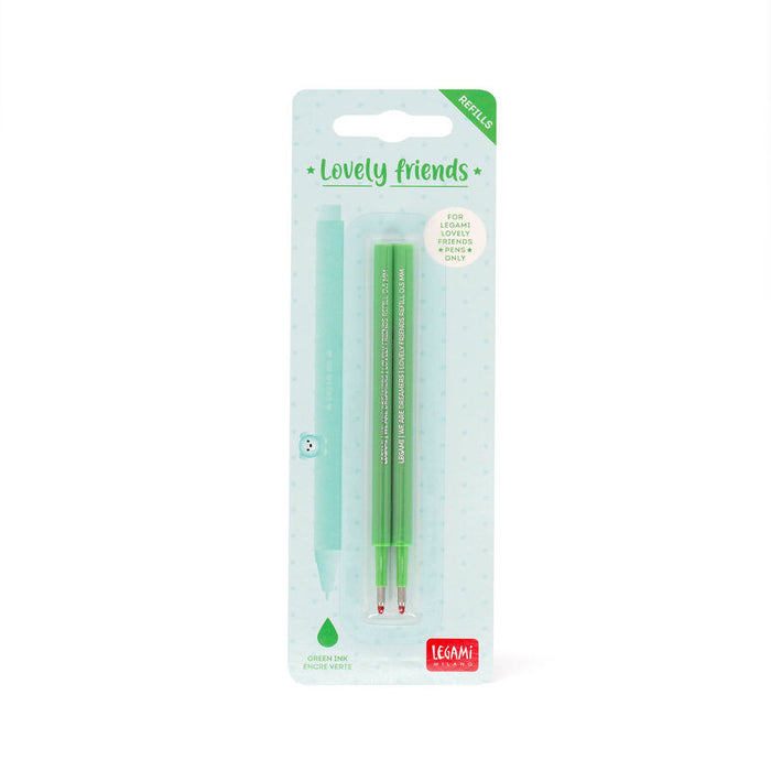 Legami Lovely Friends Green Refills For Gel Pen Set Of 2