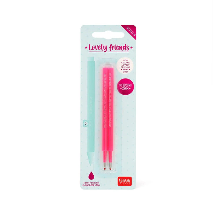 Legami Lovely Friends Neon Pink Refills For Gel Pen Set Of 2