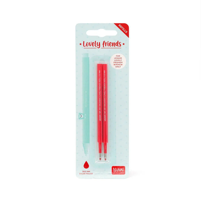 Legami Lovely Friends Red Refills For Gel Pen Set Of 2