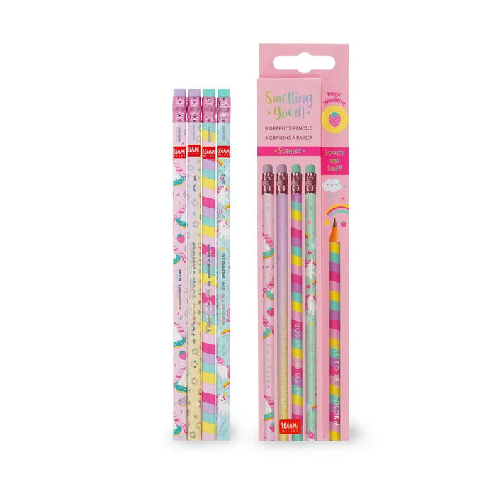 Legami Scented HB Graphite Smelling Good! Unicorn Pencils Set Of 4