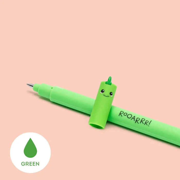 Legami Erasable Green Dinosaur Gel Pen