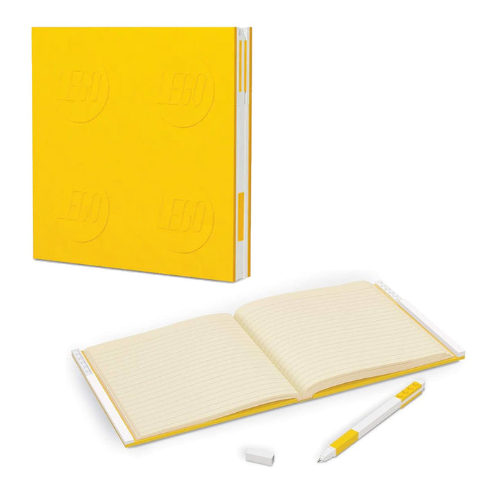 Lego Locking Notebook with Gel Pen - Yellow