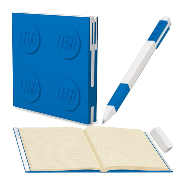Lego Locking Notebook with Gel Pen - Blue