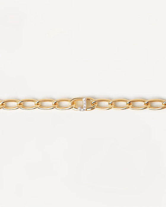 PDPAOLA Letter J Chain Bracelet Gold