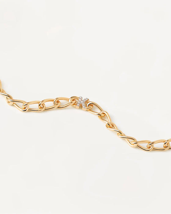 PDPAOLA Letter K Chain Bracelet Gold