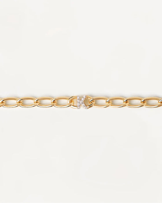 PDPAOLA Letter K Chain Bracelet Gold