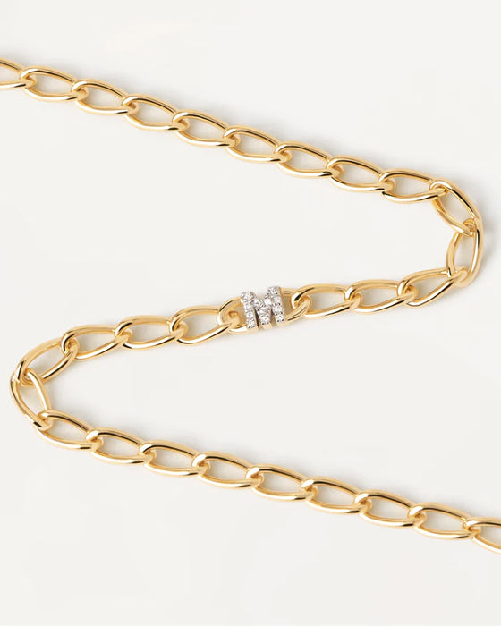 PDPAOLA Letter M Chain Bracelet Gold