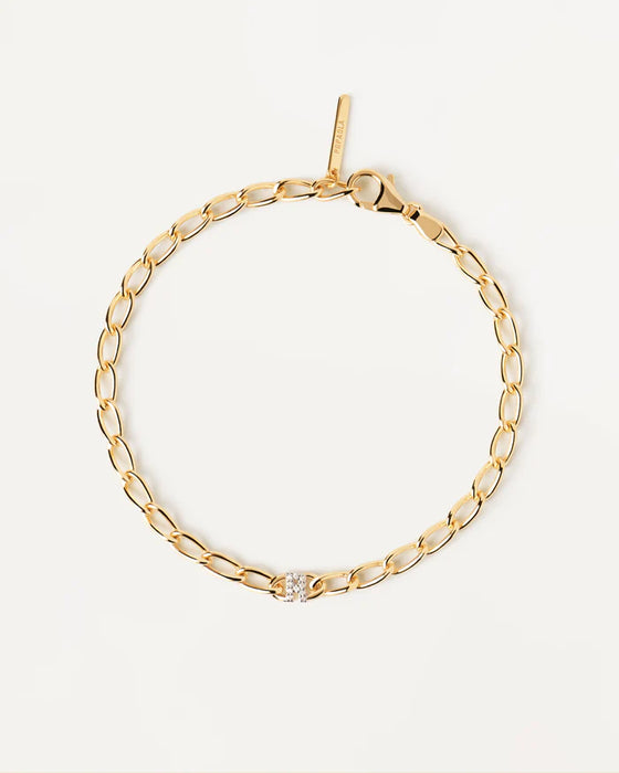PDPAOLA Letter R Chain Bracelet Gold