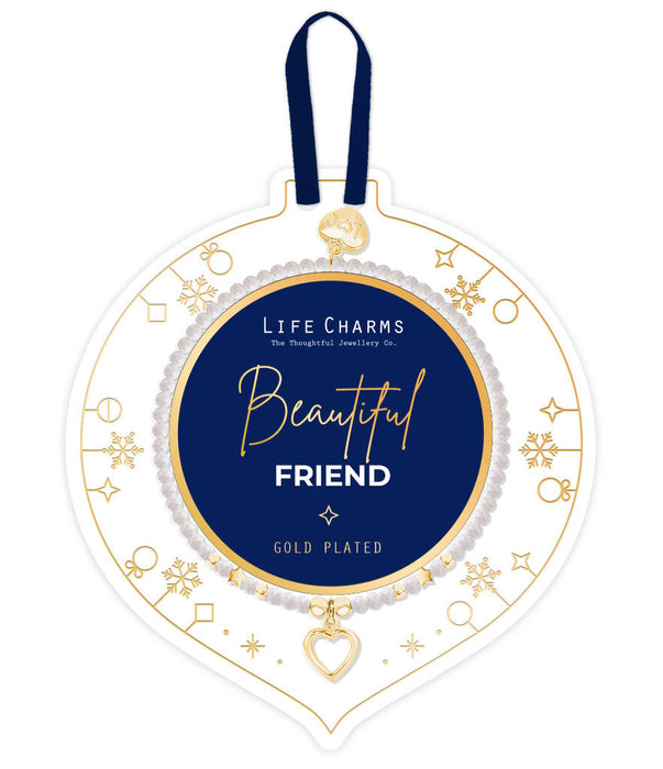 Life Charms Beautiful Friend Crystal Charm Bracelet On A Hanging Card