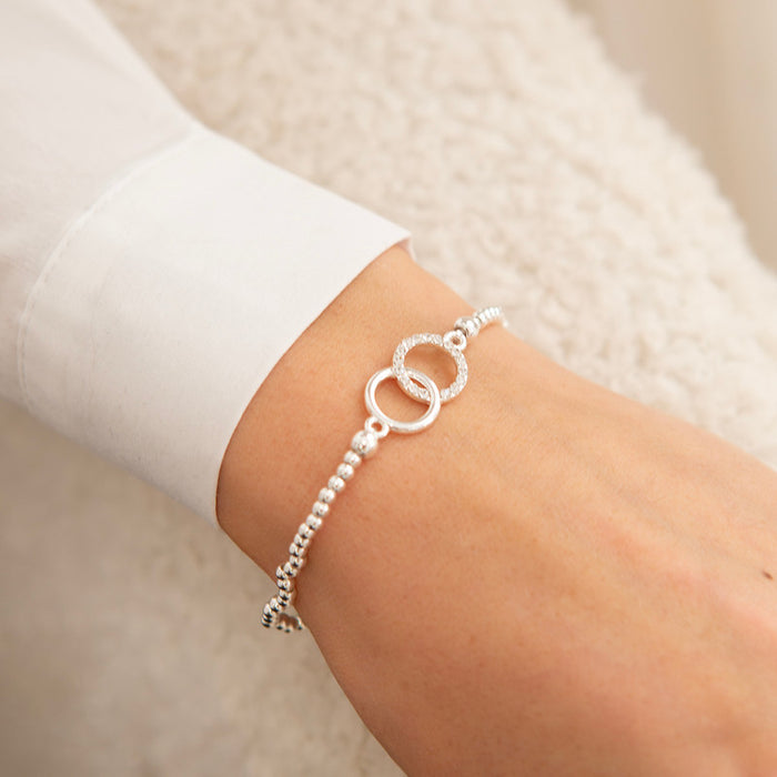 Life Charms Silver EFY Crystal Circle Bracelet