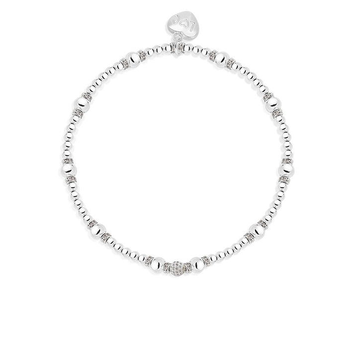 Life Charms Silver EFY Crystal Bead Bracelet